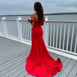 Sherri Hill red corset top gown (Prom, formal)